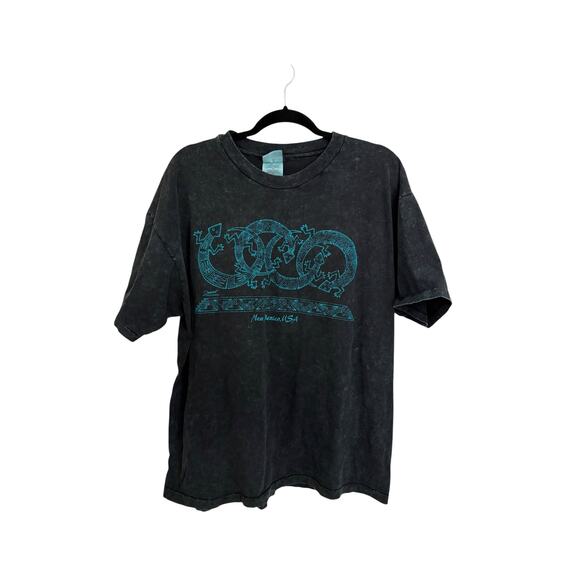 Hanes Beefy-T Shirt Mens XL New Mexico Lizard Graphic T-Shirt Black Vintage 90s - Picture 1 of 4